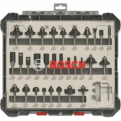 BOSCH Sada frézovacích bitov, 30 ks, zmiešané, 1/4" driek 2607017476