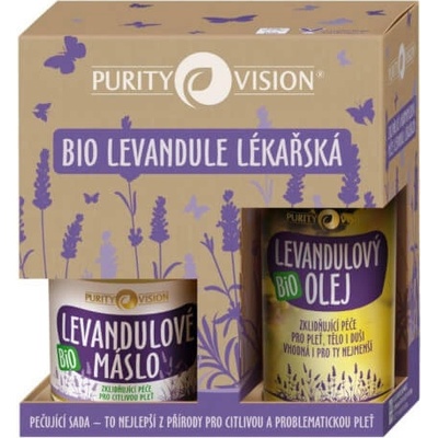 Purity Vision Lavender upokojujúci olej s levanduľou 100 ml + maslo s levanduľou 120 ml darčeková sada