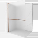 Mexen Kioto+ L душ стена с рафт Walk-in 100 x 200 cm, матирано, розово злато - 800-100-123-60-30 (800-100-123-60-30)