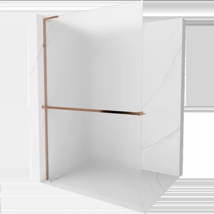 Mexen Kioto+ L душ стена с рафт Walk-in 100 x 200 cm, матирано, розово злато - 800-100-123-60-30 (800-100-123-60-30)