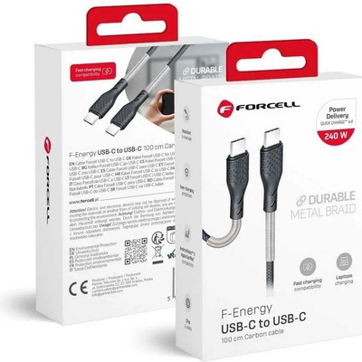F-Energy CB-05C USB C na USB QC4.0 PD 5A 240W Carbon 1m černý