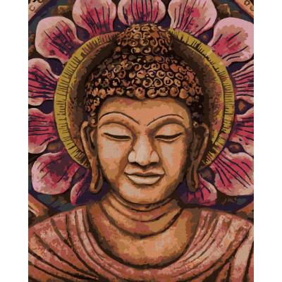 Diamondi Diamantové malování ORANŽOVÝ BUDDHA 40 x 50 cm vypnuté plátno na rám