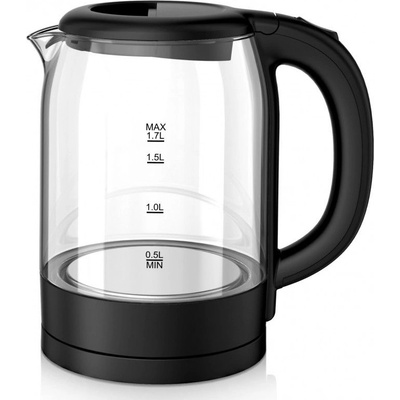 Voltz Електрическа стъклена кана Oliver Voltz OV51230X, 2200W, 1.7 л, Скрит нагревател, Светлинен индикатор, 360C основа, Черен (5OV51230XB)