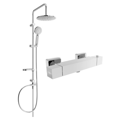 Mexen Cube Карл външен душ комплект с душ глава тип дъжд и термостатичен (77200240-00)