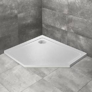 Radaway Петоъгълно душ корито Radaway Doros PT E Stone 90x80 см бял акрил ляво (SDRPT9080-01-04SL)