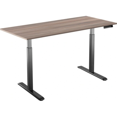 AlzaErgo Table ET2 černý + deska 140×80 cm lamino šedý dub