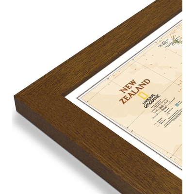 National Geographic Nový Zéland - nástěnná mapa Executive 60 x 77 cm Varianta: mapa v dřevěném rámu, Provedení: Pegi tmavý ořech
