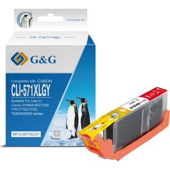 Compatible ГЛАВА ЗА CANON PIXMA MG 5750/5751/5752/5753/6850/6851/6852/6853/7750/7751/7752/7753 - HIGH CAPACITY - Grey - BS0335C - /571/ - CLI-571XLGY (CLI571XLGY) - PN NP-C-0571XLGY - G&G (NP-C-0571XLGY)