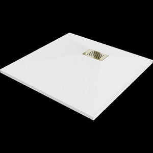 Mexen Hugo квадратен поддушов съд SMC 70 x 70 см, бял, златисто покритие - 42107070-G (42107070-G)