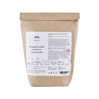Vlnka Ekologický prací prášek na barevné a černé prádlo 1 kg
