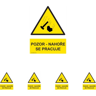 Walteco Pozor - Hore sa pracuje 210x297mm, formát A4, plastová tabuľka Množstvo: 5 ks , 20049BP1