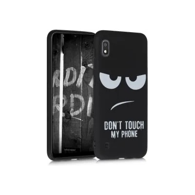 kwmobile Калъф с дизайн don't touch my phone за Samsung Galaxy A10 - черен