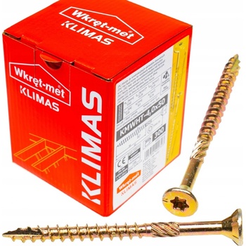 Klimas Wkret-Met TX 4x50mm - 300 ks - Skrutky / Vruty do dreva so zapustenou hlavou, WKCS