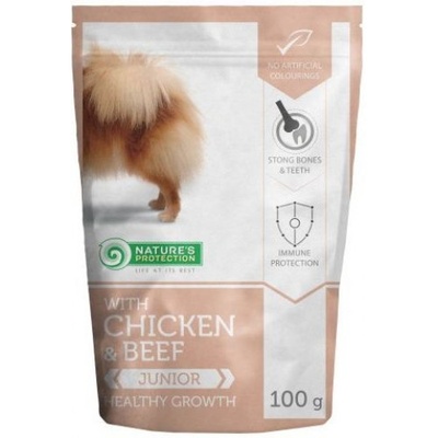 Nature's Protection DOG JUNIOR With Chicken & Beef - Healthy Growth, пауч с пилешко и говеждо месо, за подрастващи кучета, Литва - 100 гр