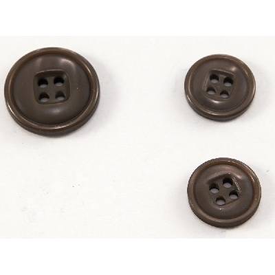 Oblekový gombík - hnedá - priemer 1,5 cm