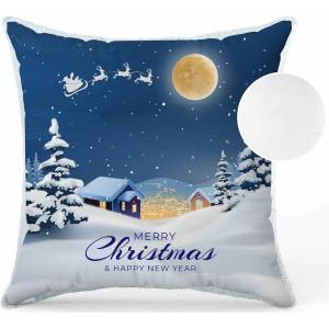 Амек Тойс Коледна възглавничка Амек Тойс - Merry Christmas, синя (090729-2)