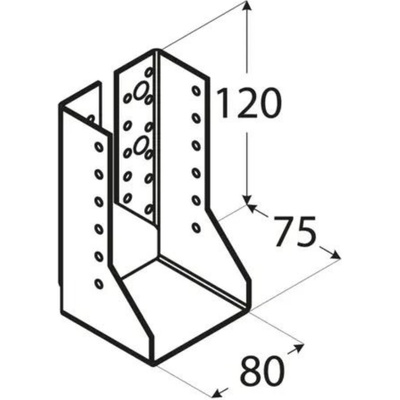 DEMA Trámový záves vnútorný 80x75x120x2,0 mm