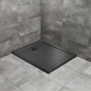 Radaway Правоъгълно душ корито Radaway Doros F Stone 100x70 см, черен акрил (SDRF1070-01-54S)