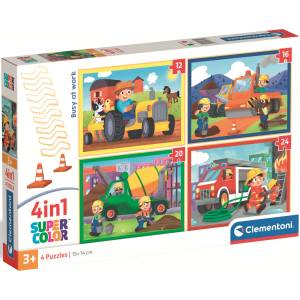 Clementoni Детски пъзел Clementoni 4 в 1 - На работа (21741) - ozone
