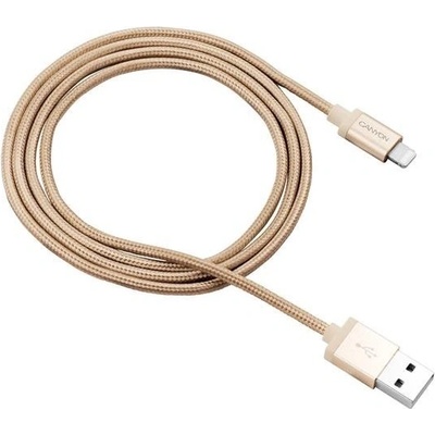 Canyon CNS-MFIC3GO prémiový opletený Lightning/USB, MFI schválený Apple, 1m, zlatý