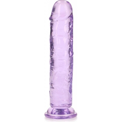 RealRock Crystal Clear Realistic 7″ fialové dildo s prísavkou 20 x 3,8 cm