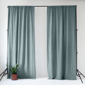 Linen Tales Сиво-синьо ленено перде 140x170 cm Blue Fog - Linen Tales (LT-CURTNTU-140x170-BF)