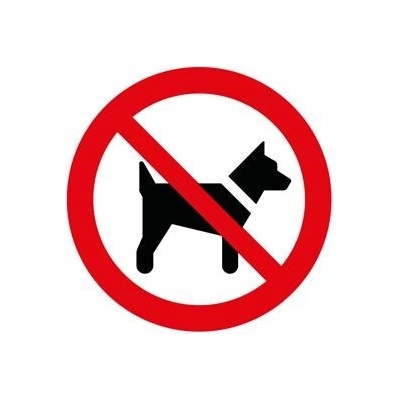 Zákaz vstupu se psem - SYMBOL, samolepka 100x100