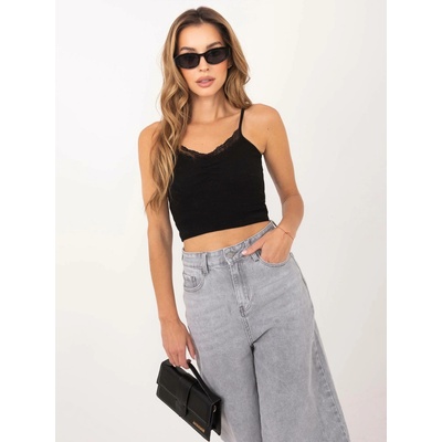 Rue Paris dámský crop top RV-TP-7988.09 Černá