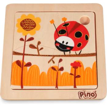 Image 1 of Pino Дървен мини пъзел Pino - Калинка, 4 части (4733-2)