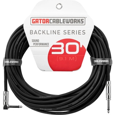 Gator Cableworks Backline Series Strt to RA 9, 1 m Директен - Ъглов Инструментален кабел (GCWB-INS-30)