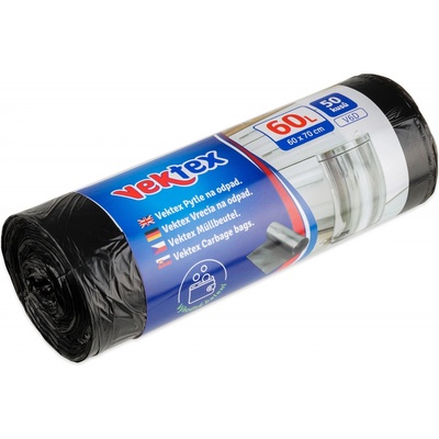 Vektex Pytle 60l 6µm 50ks černé
