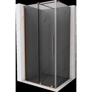 Mexen Velar плъзгаща се душ кабина 110 x 70 см, графит, четкана мед - 871-110-070-41-65 (871-110-070-41-65)