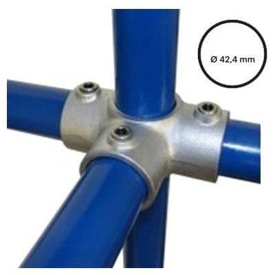 Konstrukční fitinka, spojka ocelových trubek pr. 42,4 mm – úhlový spojovací kříž 176-C42