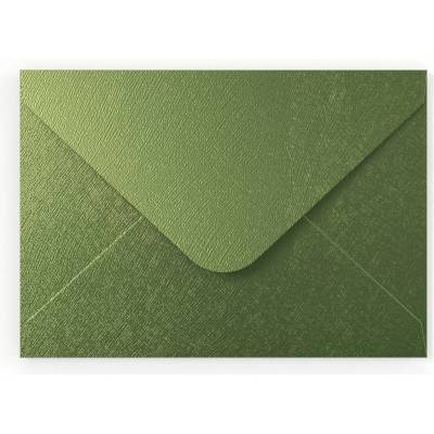 Strukturované obálky s Diamantová klopa - 114 x 162 mm (C6) - Champagne zelená