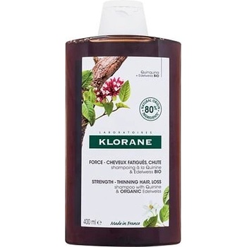 Klorane Shampooing À La Quinine & Edelweiss BIO šampón s chinínom a bio plesnivcom alpským 400 ml