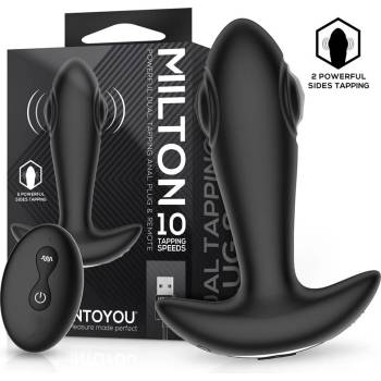 INTOYOU Milton Powerful Dual Tapping Anal Plug with Remote Control Black