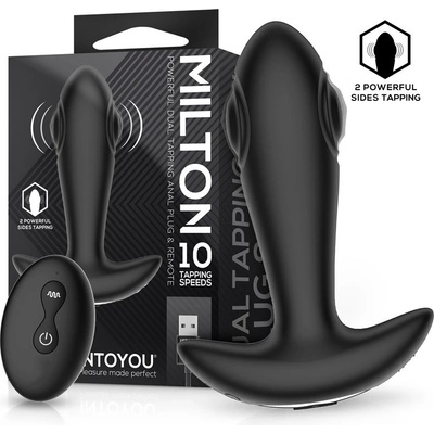 INTOYOU Milton Powerful Dual Tapping Anal Plug with Remote Control Black