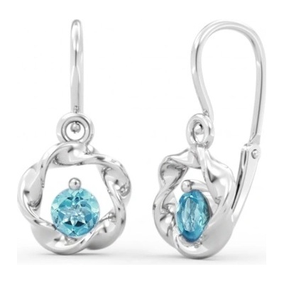 Couple dětské náušnice Veny bílé zlato s modrými zirkony 6680689-0-0-26