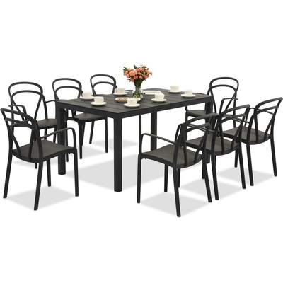 BICA Комплект градински мебели King/Vague антрацит за 8 души Bica (BC440ANT-8xBC312ANT)