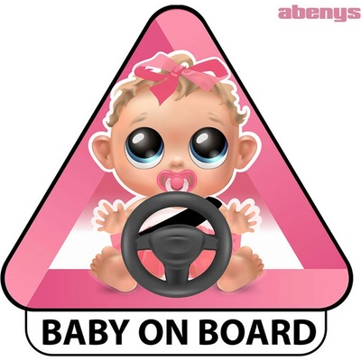 abenys Samolepka na auto - BABY ON BOARD - dievčatko
