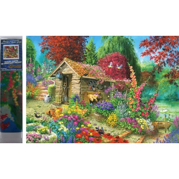 Norimpex - Puzzle Diamond Painting Cottage in the garden 30x40cm - 1 - 39 piese