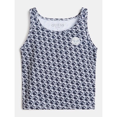 GUESS Потник в тъмно синьо покрит с надписи за момиче Guess