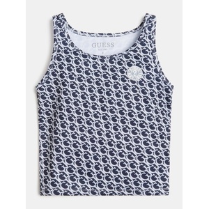 GUESS Потник в тъмно синьо покрит с надписи за момиче Guess