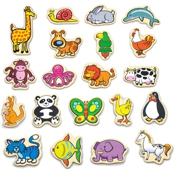 Viga Toys Дървени магнитни фигурки, Viga - Животни (58923)