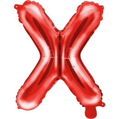 PartyDeco Балон от фолио Mini - Буква X 35см червен