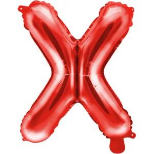 PartyDeco Балон от фолио Mini - Буква X 35см червен