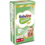 Babylino Бебешки пелени Babylino - Sensitive, Cotton Soft, VP, размер 4, 8-13 kg, 50 броя