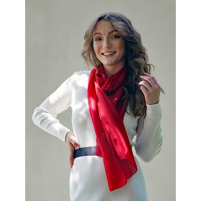 Hedvábná šála červená