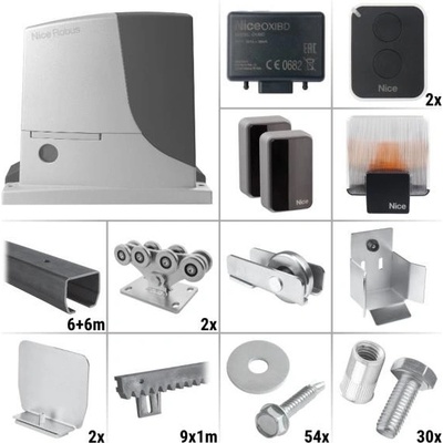 Nice Robus 1000 KCE 9.2 - sestava pojezdu, pohonu a příslušenství, pro posuvnou bránu do průjezdu 8 m a 700 kg, profil bez úpravy – Zbozi.Blesk.cz