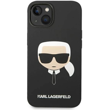 KARL LAGERFELD Гръб Karl Lagerfeld Liquid Silicone, Karl Head Case за iPhone 14 Plus - Черен (3666339085414)